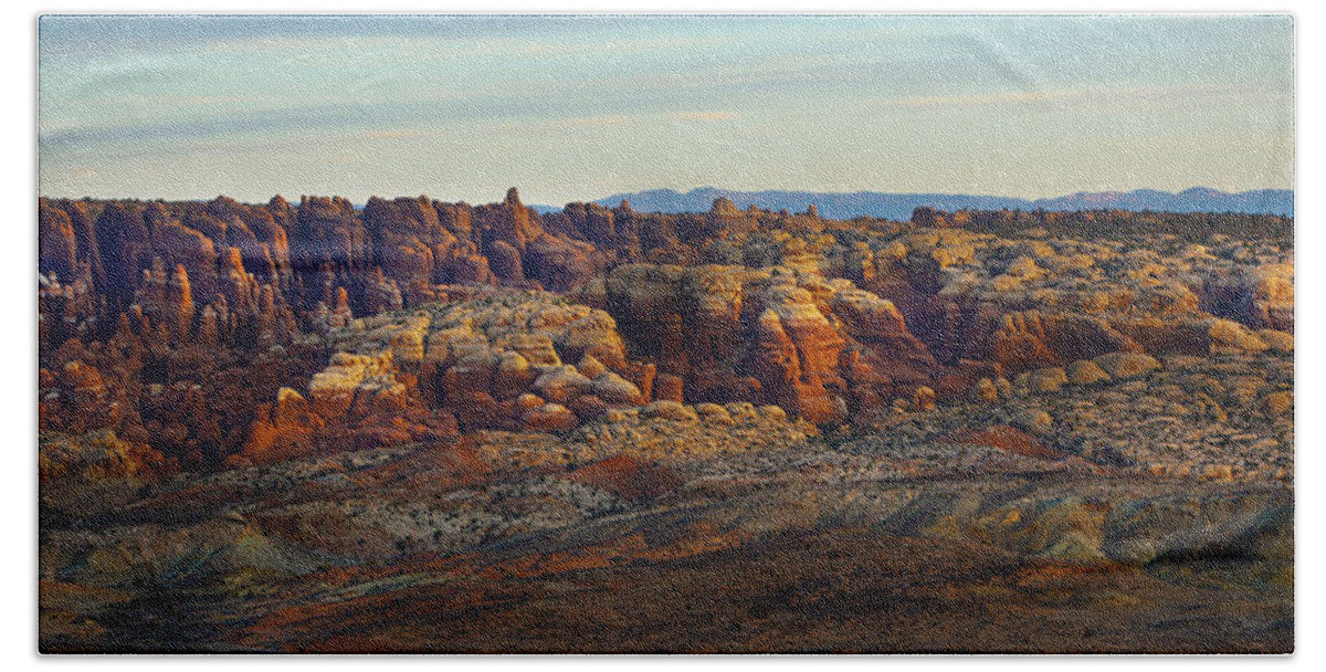 Geology Hand Towel featuring the photograph Fiery Furnace Arches National Park by Marilyn Hunt