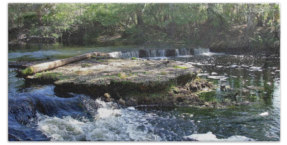 Serene Bath Towel featuring the photograph Florida Rapids by Susan Wyman
