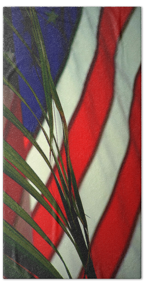 Flag Hand Towel featuring the photograph Floridamerica by David Weeks