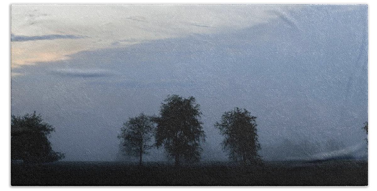Trees Bath Towel featuring the photograph Foggy Pennsylvania Treeline by Angela Rath