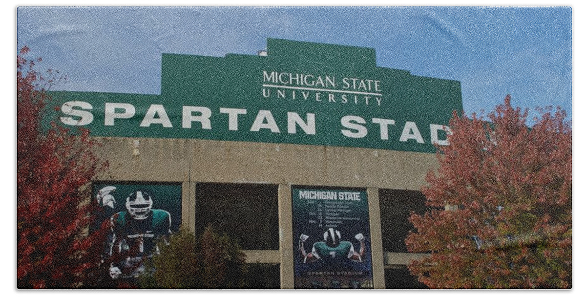 Spartan Stadium Hand Towel featuring the photograph Football by Joseph Yarbrough
