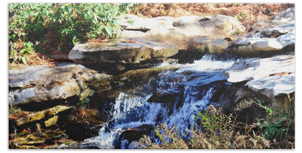 Stream Hand Towel featuring the photograph Free to Stream by Debbi Granruth