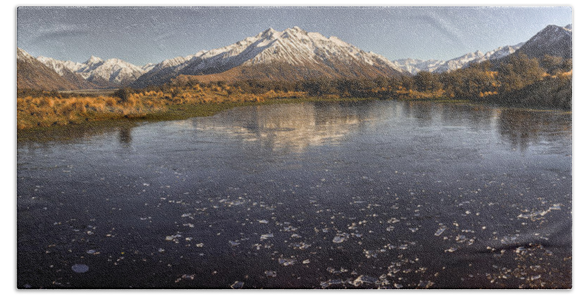 Hhh Bath Towel featuring the photograph Frozen Tarn Near Mt Potts Station by Colin Monteath