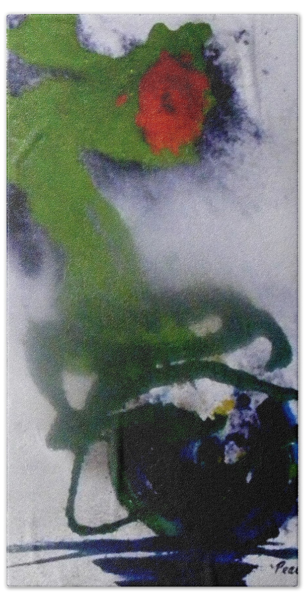 Flowers Bath Towel featuring the painting Ghost flower by Pearlie Taylor