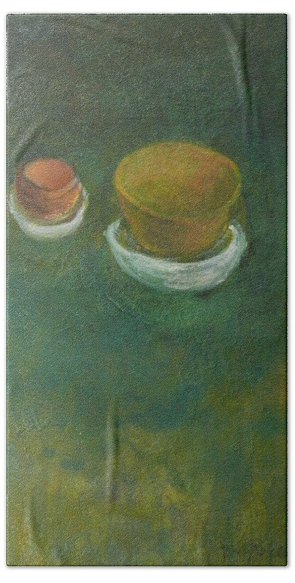 Still Life Bath Towel featuring the painting Ginger Pot by Kathleen Grace