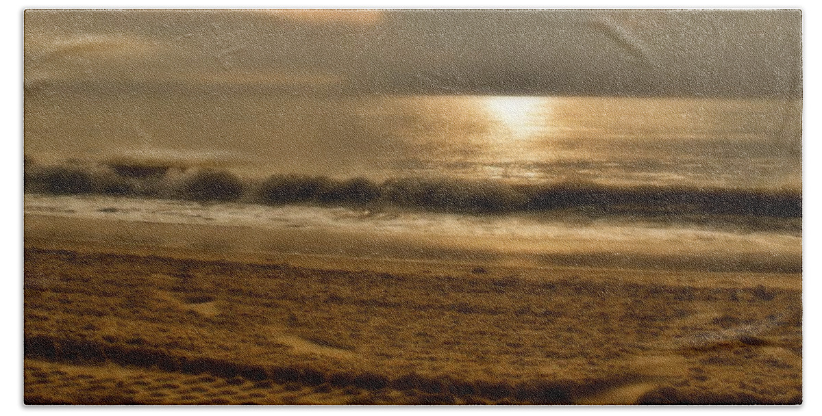 Sand Bath Sheet featuring the photograph Glowin' Ocean by Trish Tritz