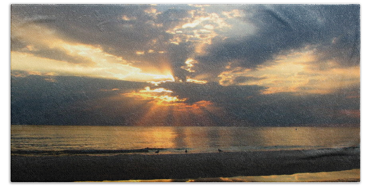 Sunset Bath Sheet featuring the photograph Gulf Coast Sunset by Carla Parris