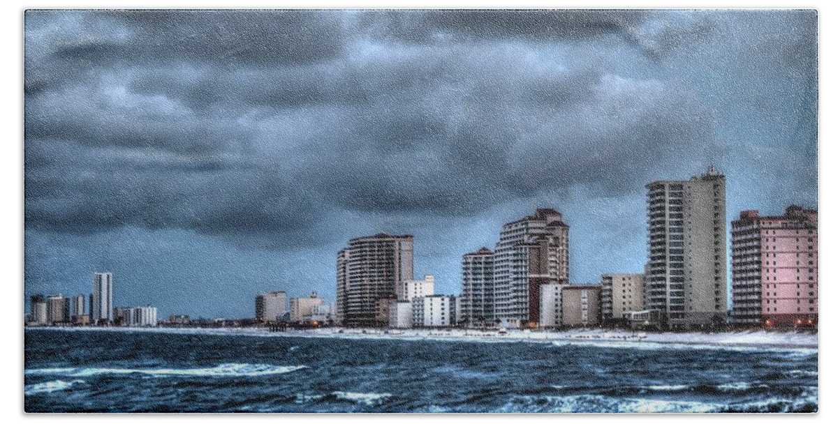 Alabama Photographer Hand Towel featuring the digital art Gulf Shores From the Pier by Michael Thomas