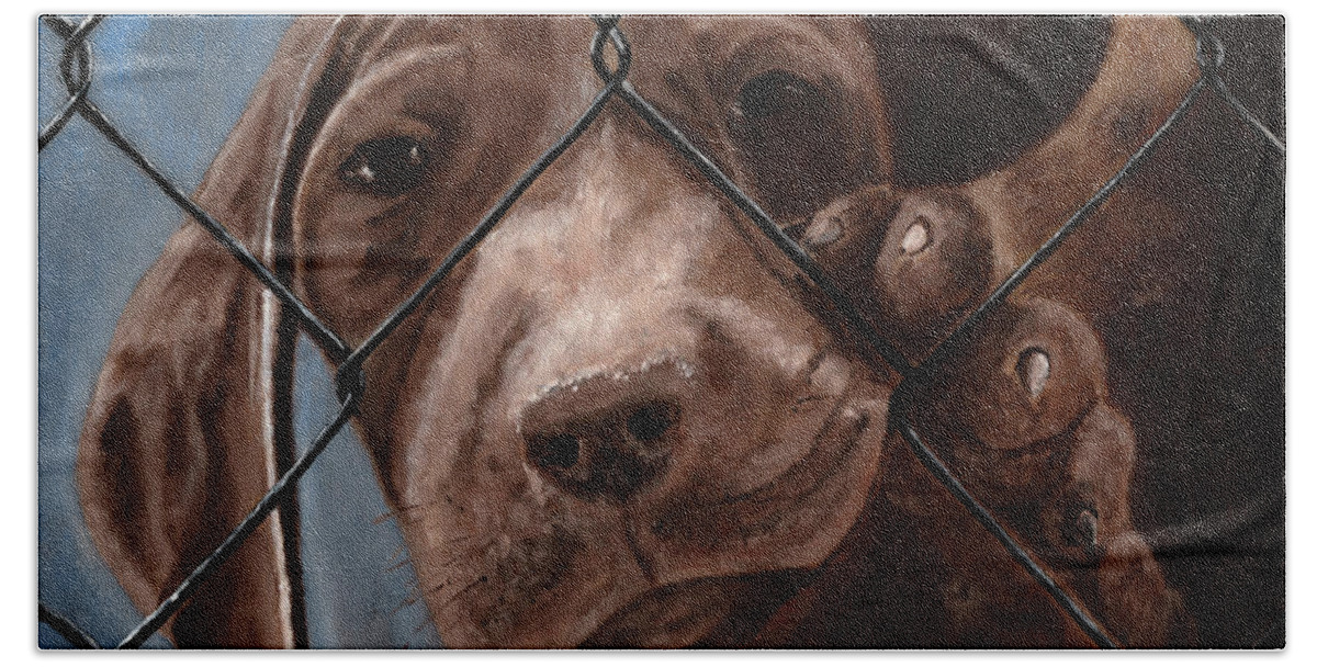 Pet Bath Towel featuring the painting Help Release Me I by Vic Ritchey