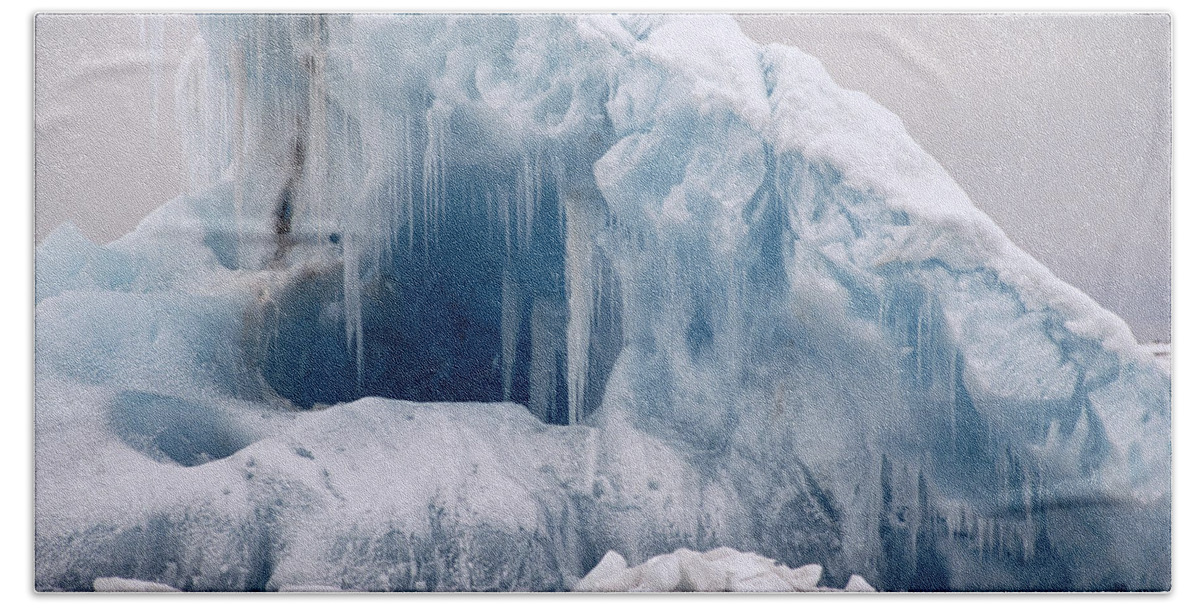 00127163 Bath Towel featuring the photograph Iceberg Svalbard Norway by Flip Nicklin