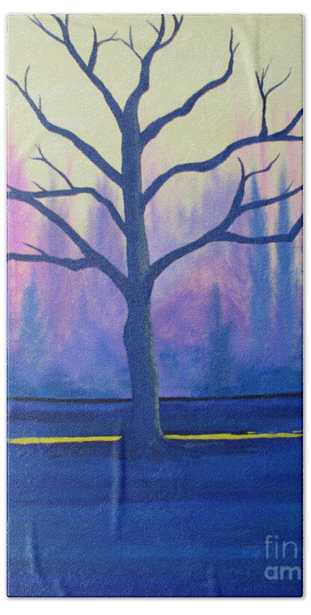 Tree Hand Towel featuring the painting Inspiration Tree by Stacey Zimmerman