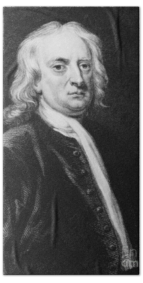 Science Hand Towel featuring the photograph Isaac Newton, English Polymath by Omikron