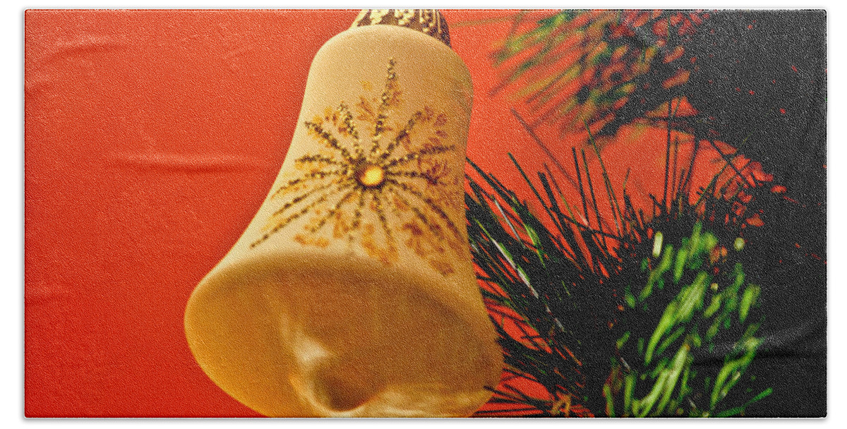 Bell Hand Towel featuring the photograph Christmas Holiday Bell by Carol F Austin