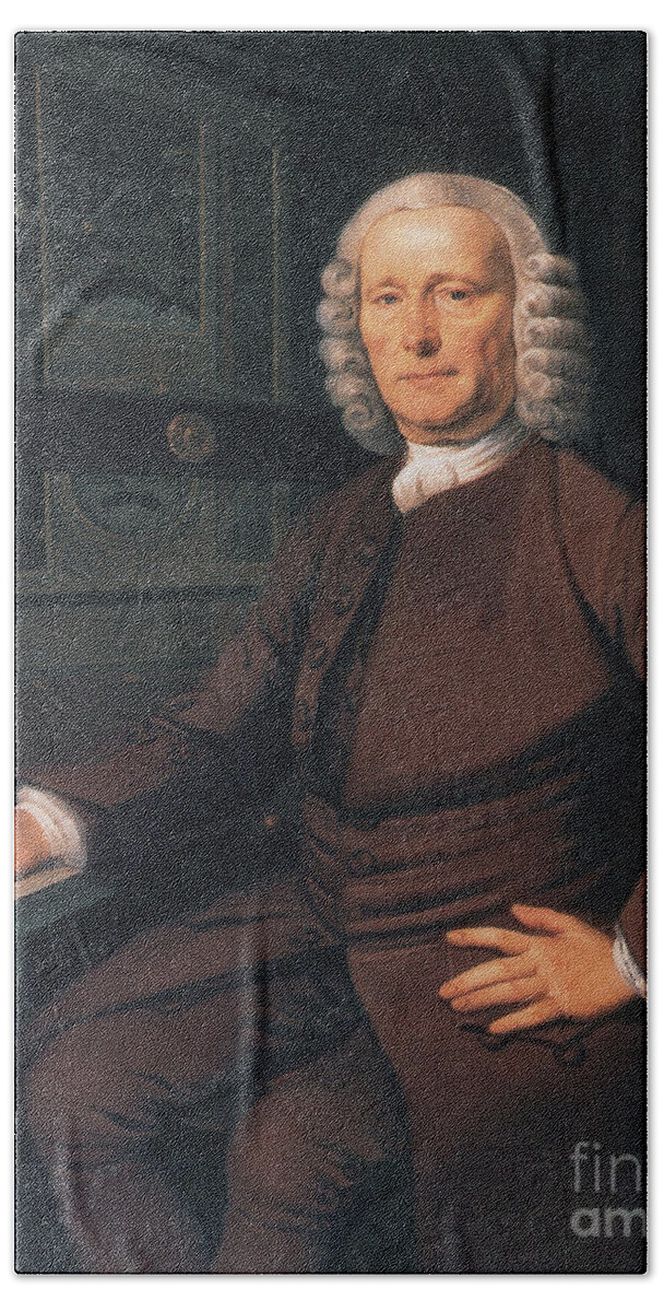 History Bath Towel featuring the photograph John Harrison, English Inventor by Photo Researchers