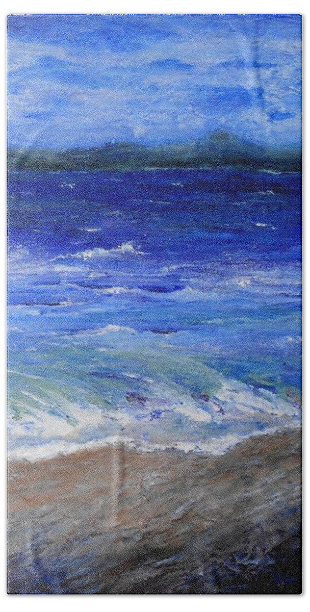 Beach Bath Towel featuring the painting Just Beachy Redo by Jamie Frier