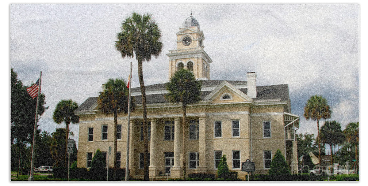 Lafayette County Bath Towel featuring the photograph Lafayette County Courthouse by Barbara Bowen