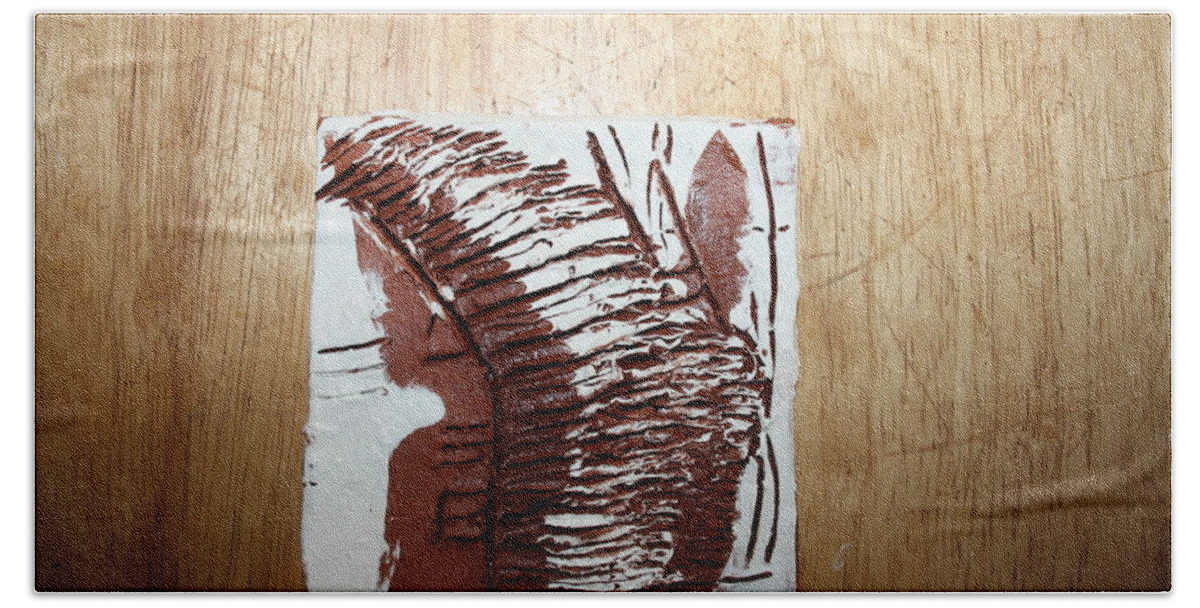 Jesus Bath Towel featuring the painting Lem - tile by Gloria Ssali