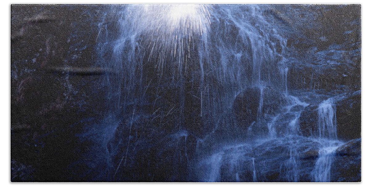 Waterfall Bath Towel featuring the photograph Lighted waterfall by Ulrich Kunst And Bettina Scheidulin