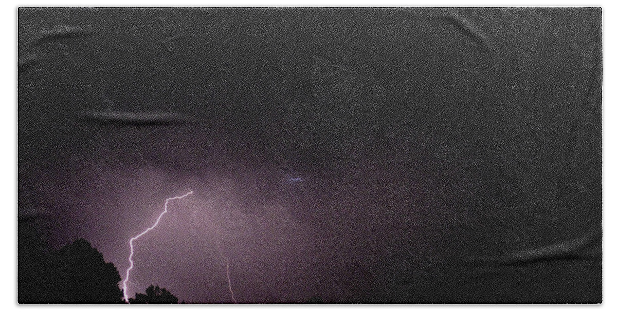 Lightning Bath Towel featuring the photograph Lightning Strike by Jo Sheehan