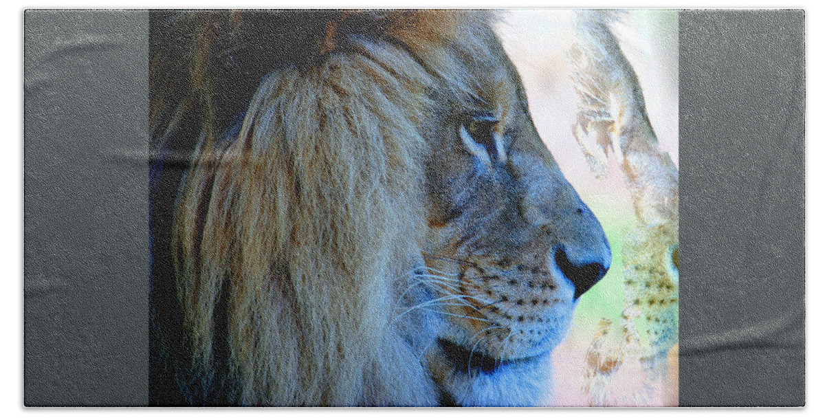 Jungle Hand Towel featuring the photograph Lion King by Tap On Photo