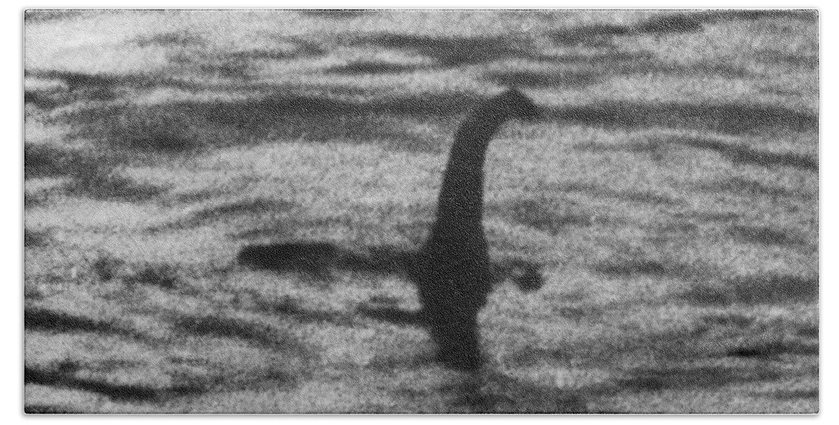 B&w Bath Towel featuring the photograph Loch Ness Monster by London Daily Mail