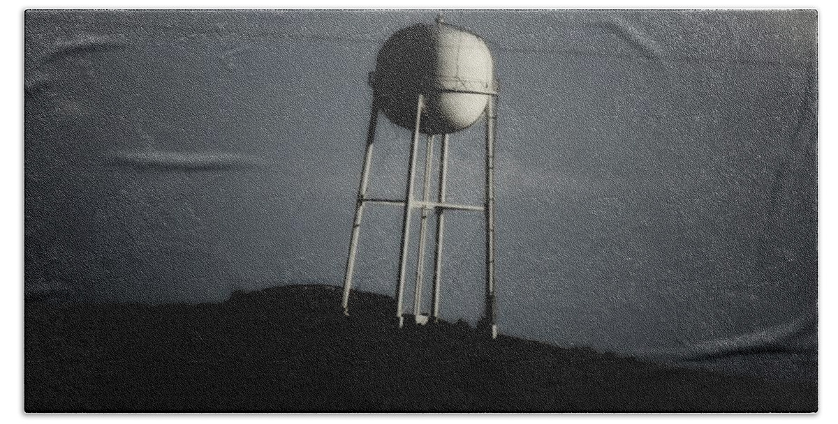 Water Tower Hand Towel featuring the photograph Lopsided Tower by Jessica S