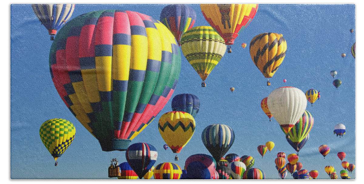 Balloon Bath Towel featuring the photograph LOTS of Balloons by Joe Myeress