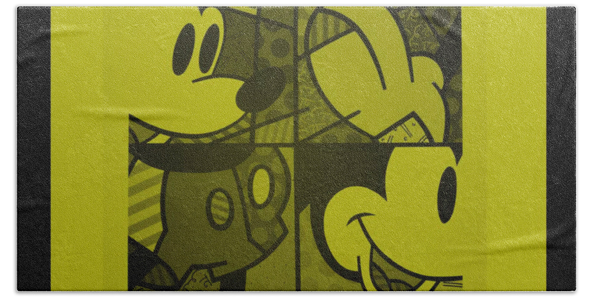 Mickey Mouse Bath Towel featuring the photograph MICKEY in YELLOW by Rob Hans