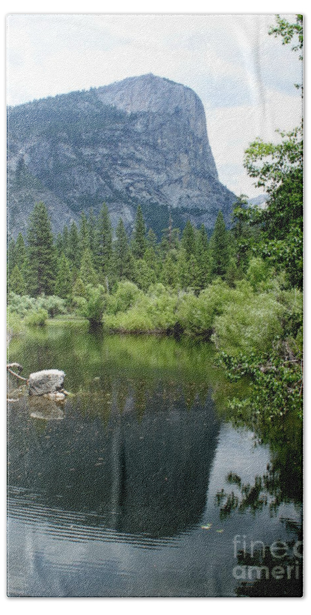 Yosemite Bath Towel featuring the photograph Mirror Lake by Henrik Lehnerer