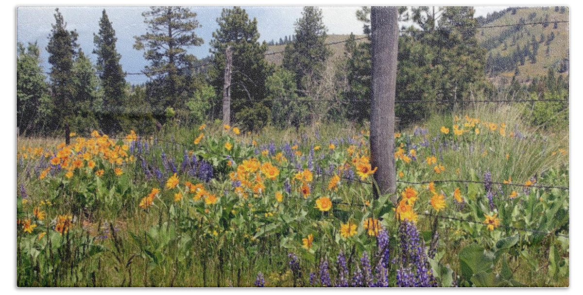 Wild Flowers Bath Towel featuring the photograph Montana Wildflowers by Athena Mckinzie