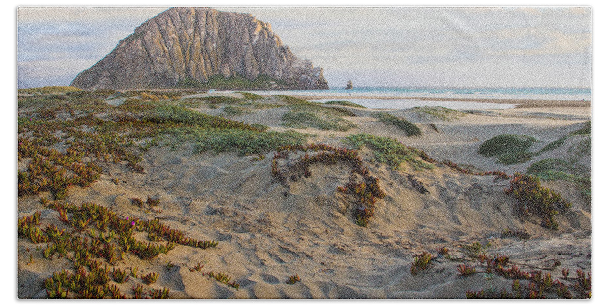 America Hand Towel featuring the photograph Morro Rock by Heidi Smith