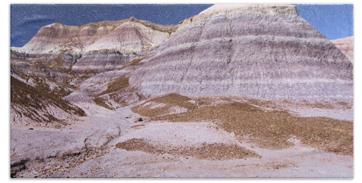 Petrified Forest National Park Bath Towel featuring the photograph Mountain Stripes by Adam Jewell