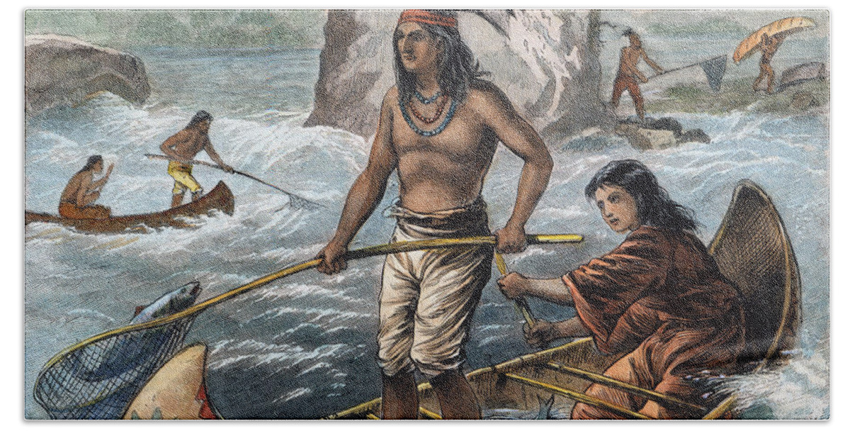 Native Americans/fishing Bath Towel by Granger - Granger Art on Demand -  Website