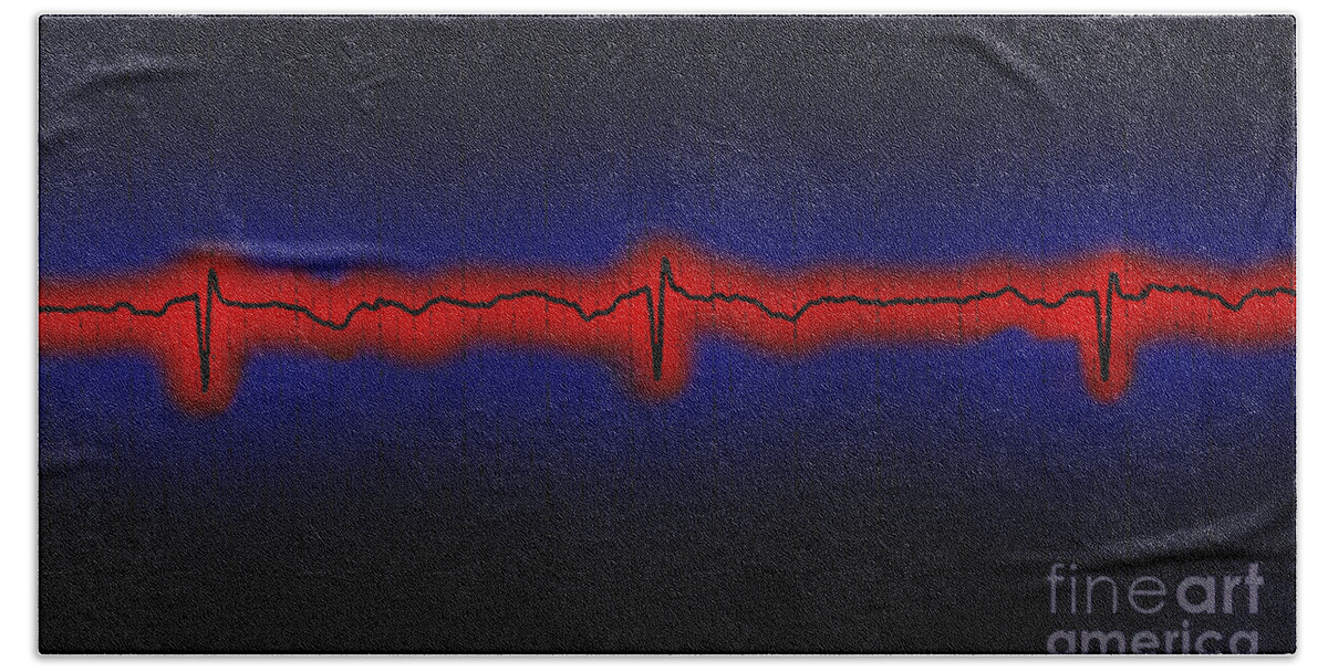 Ecg Bath Towel featuring the photograph Normal Ecg by Science Source