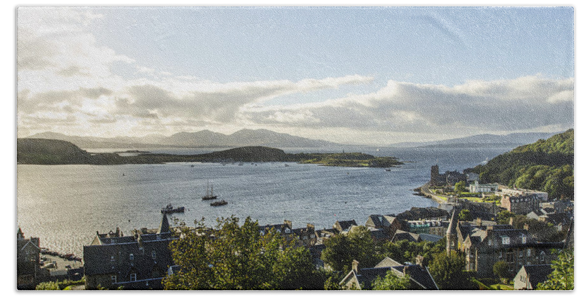 Oban Hand Towel featuring the photograph Oban Bay View by Chris Thaxter