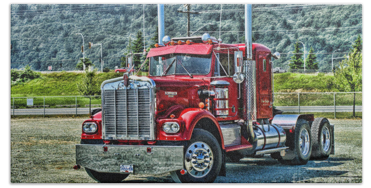 Trucks Hand Towel featuring the photograph Old Kenworth HDR by Randy Harris