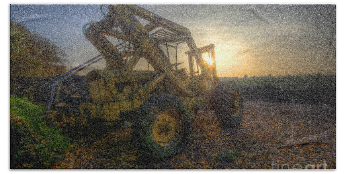 Art Bath Towel featuring the photograph Oldskool Forklift by Yhun Suarez