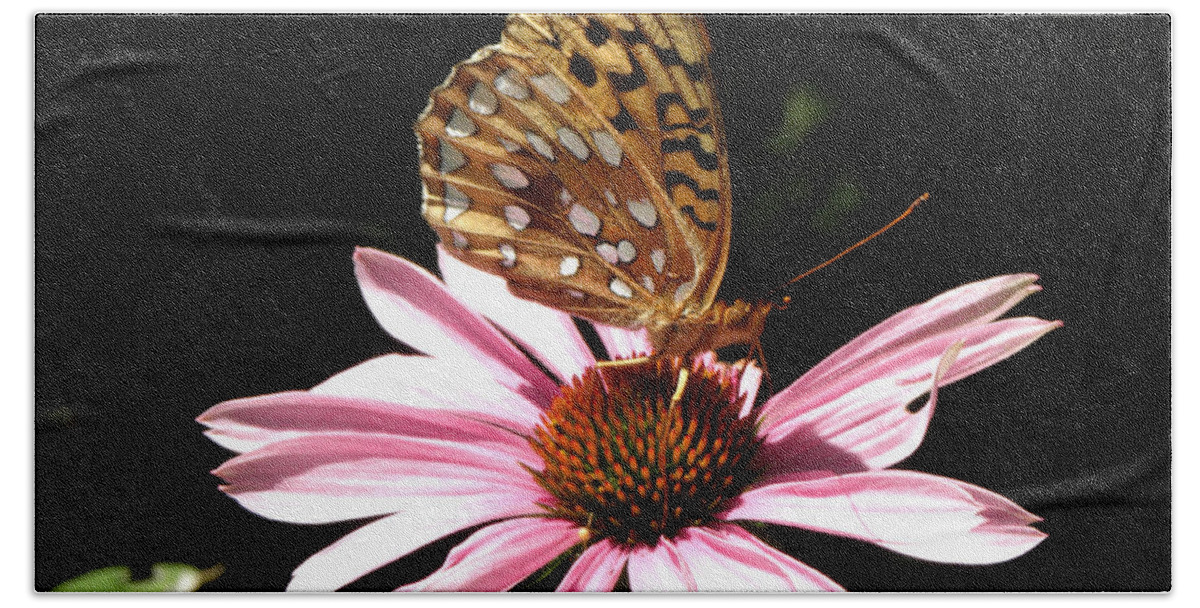 Butterfly Bath Towel featuring the photograph One With Nature by Kim Galluzzo