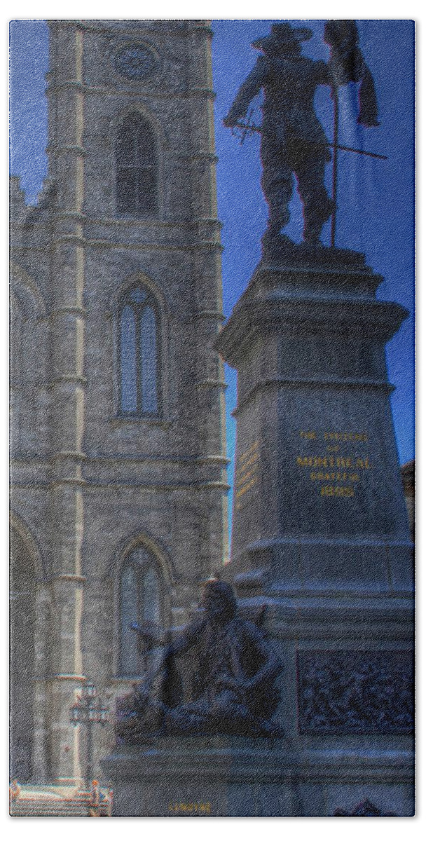 Notre Dame Basilica Montreal Bath Towel featuring the photograph Palace D'Armes by Lee Dos Santos