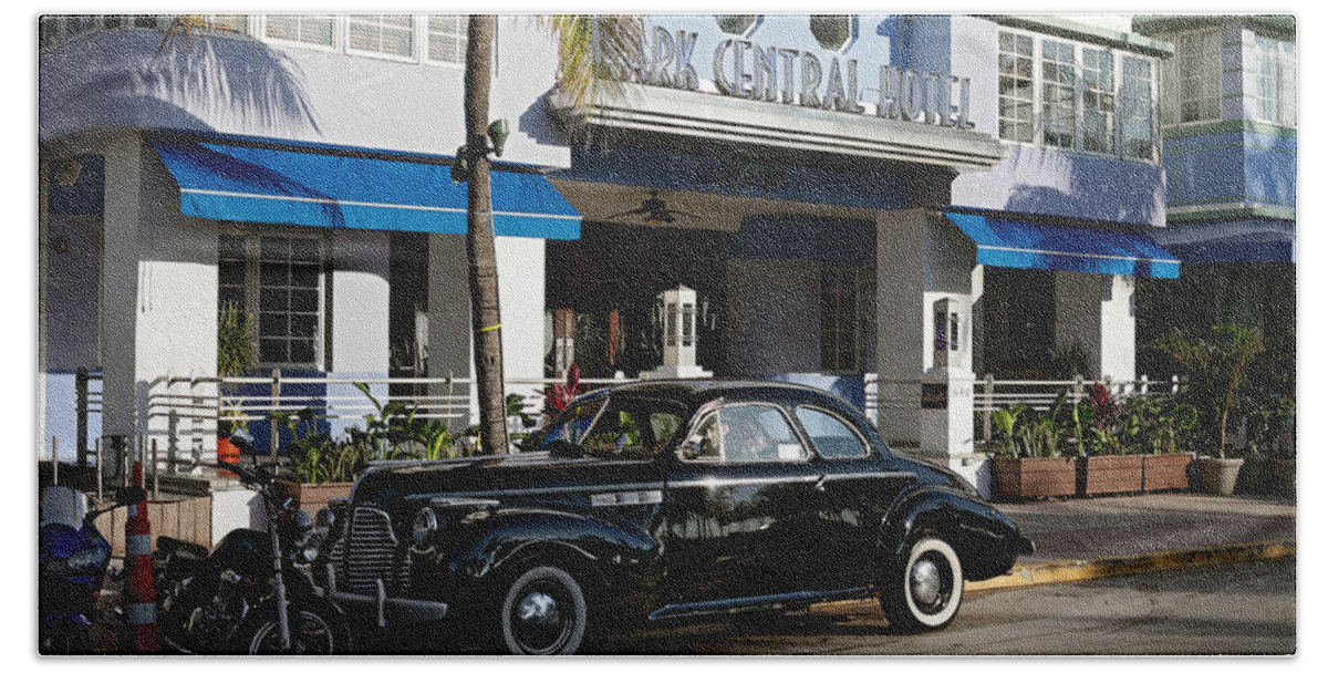 Art Deco District Miami Beach Hand Towel featuring the photograph Park Central Hotel. Miami. FL. USA by Juan Carlos Ferro Duque