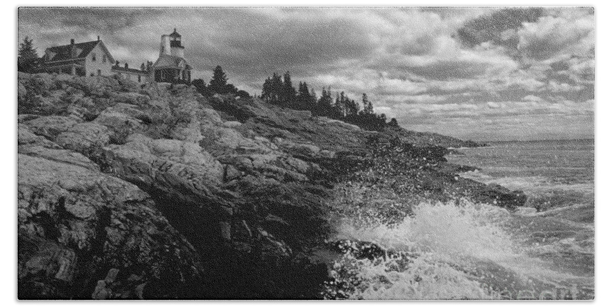 Weather Photography Hand Towel featuring the photograph Pemaquid Point Lighthouse by Keith Kapple