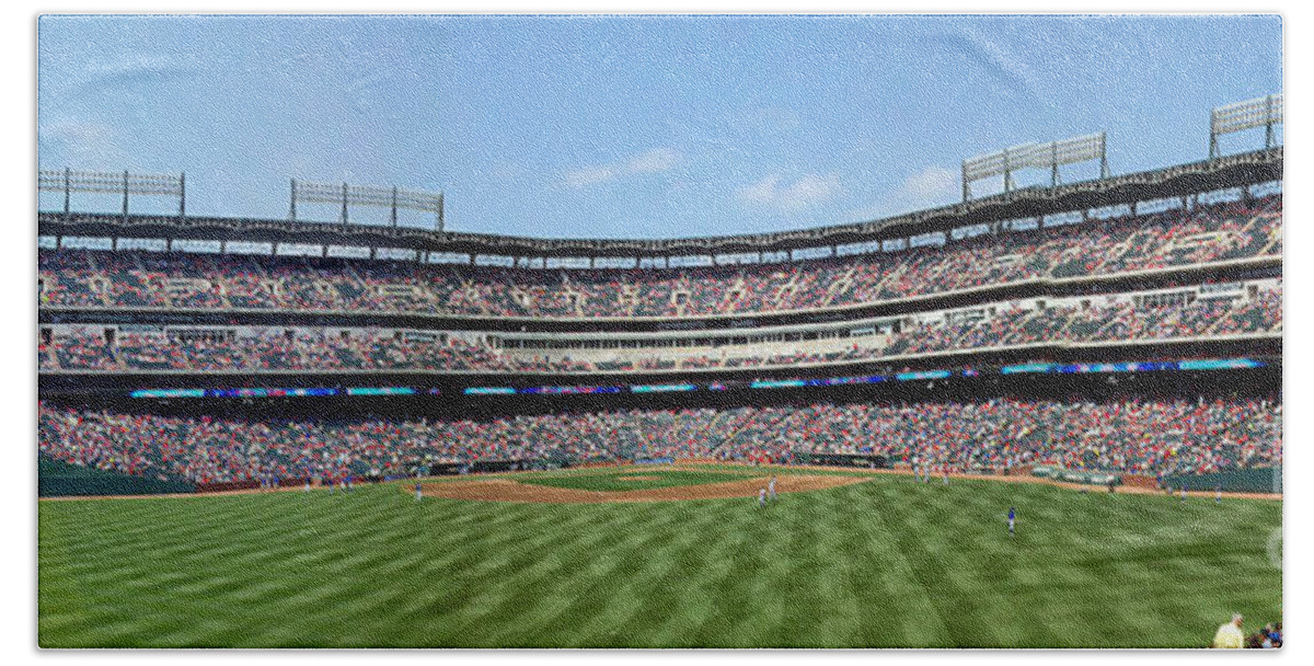 Baseball Hand Towel featuring the photograph Globe Life Park, Home of the Texas Rangers by Greg Kopriva