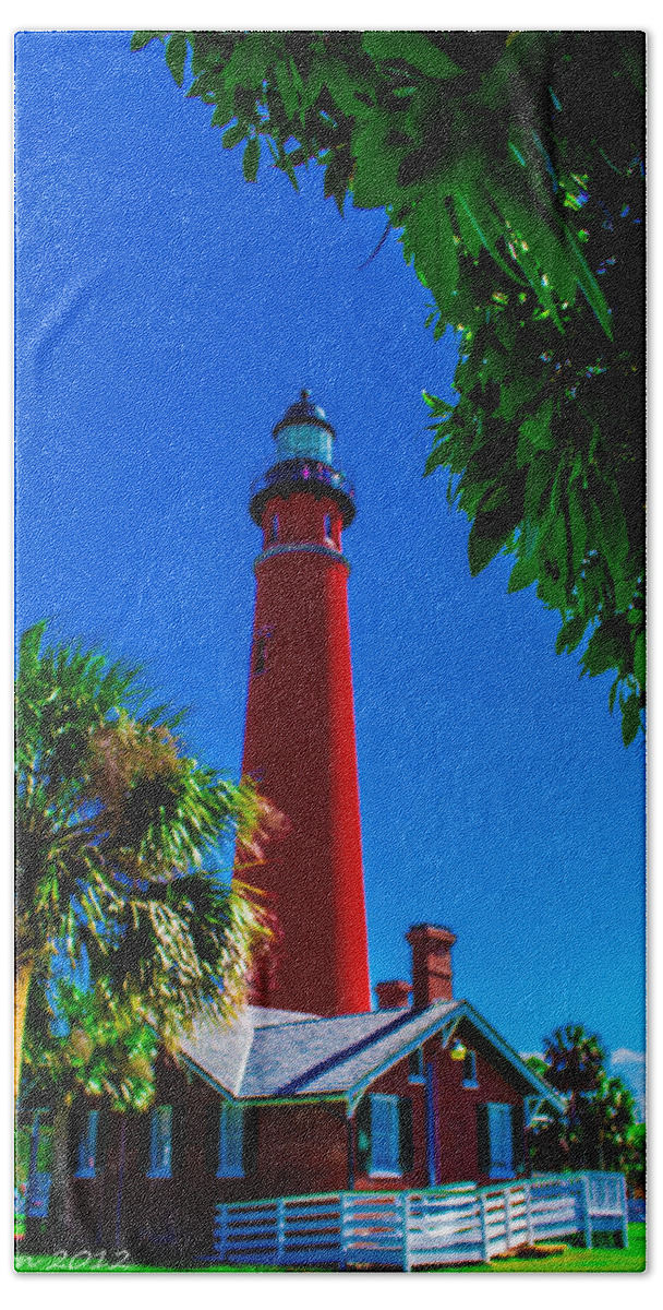 Lighthouse Bath Towel featuring the photograph Ponce Inlet Lighthouse 1 by Shannon Harrington