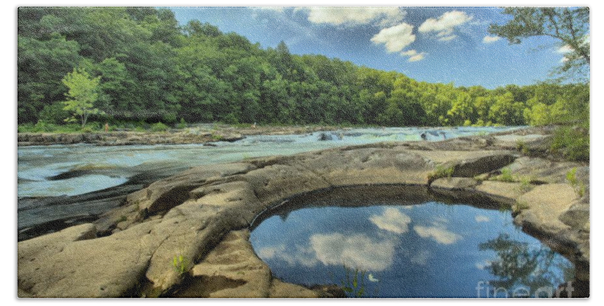 Youghiogheny River Bath Towel featuring the photograph Pool Along The River by Adam Jewell