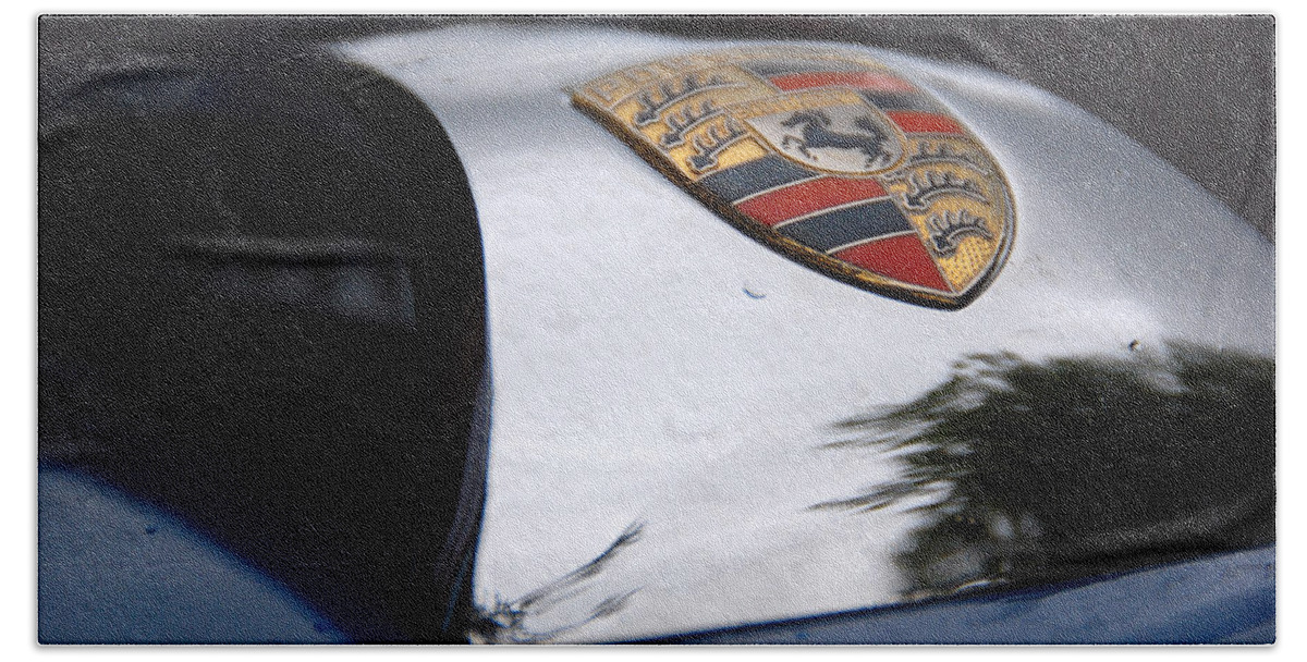 Automobiles Bath Towel featuring the photograph Porsche Super 90 Marque by John Schneider