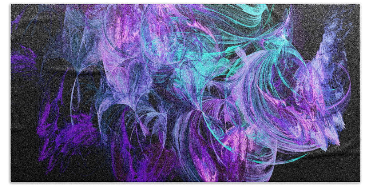 Fine Art Bath Towel featuring the digital art Purple Fusion by Andee Design
