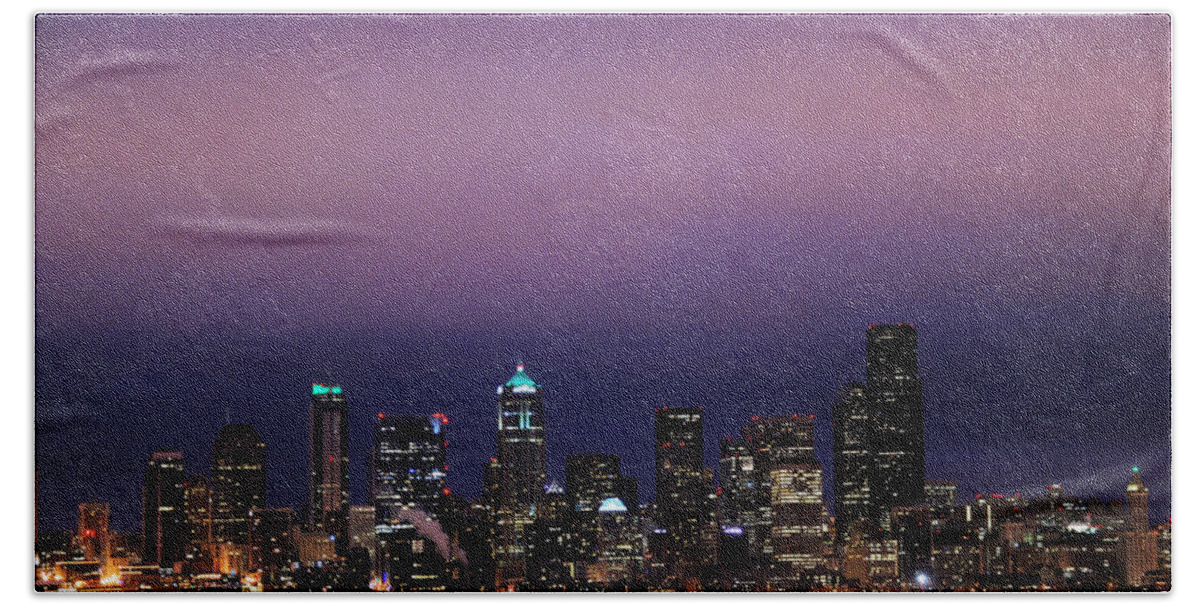Seattle Hand Towel featuring the photograph Purple Haze by Michael Merry