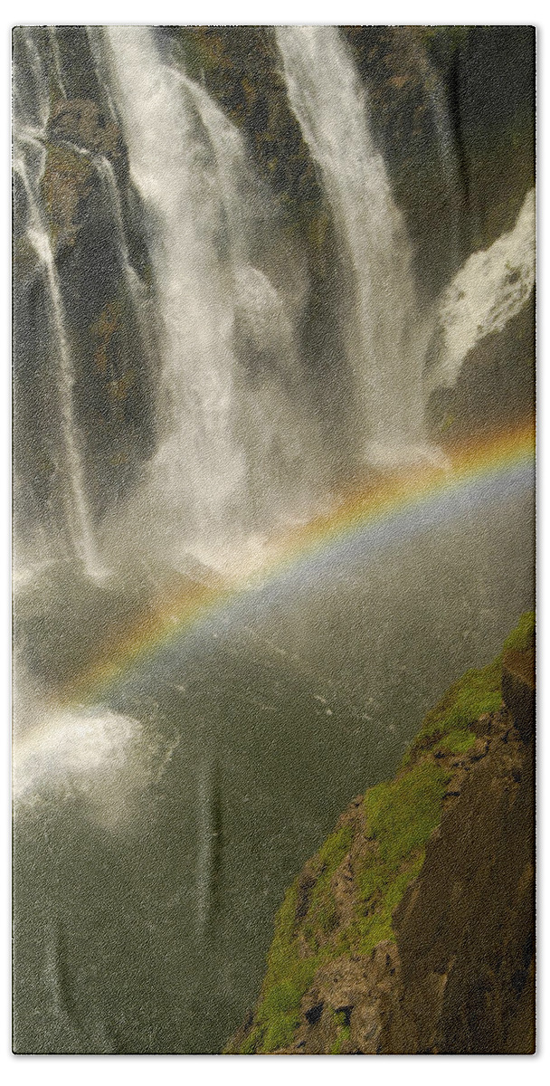 Africa Hand Towel featuring the photograph Rainbow falls by Alistair Lyne