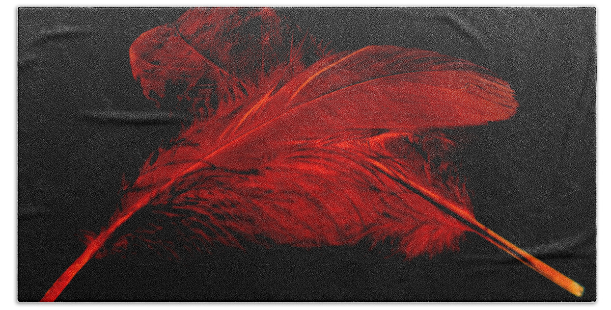 Red Goose Bath Towel featuring the photograph Red Ghost on Black by Steve Purnell