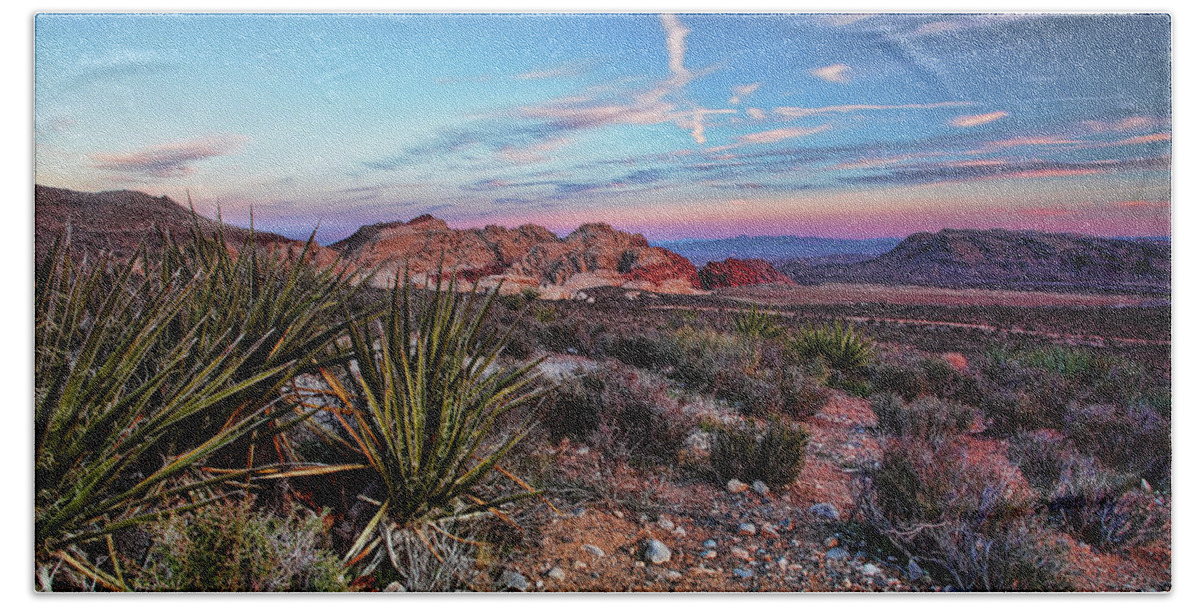 Nevada Bath Towel featuring the photograph Red Rock Sunset by Rick Berk